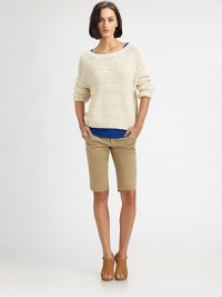 Hand-knit cotton in a slouchy, open-stitch style, the perfect layering essential.BoatneckDropped shouldersDolman sleevesRibbed trimAbout 23 from shoulder to hemCottonDry cleanImportedModel shown is 5'10 (177cm) wearing US size Small. Hand-knit cotton in a slouchy, open-stitch style, the perfect layering essential.BoatneckDropped shouldersDolman sleevesRibbed trimAbout 23 from shoulder to hemCottonDry cleanImportedModel shown is 5'10 (177cm) wearing US size Small.