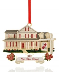 Come home to something new this holiday with a gold-plated ChemArt ornament. A dream house adorned with the sign 2012; Our New Home commemorates an extra-special Christmas. Come home to something new this holiday with a gold-plated ChemArt ornament. A dream house adorned with the sign 2012; Our New Home commemorates an extra-special Christmas.