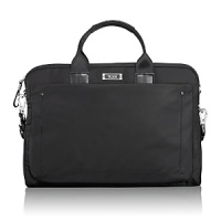 Perfect for travel or everyday office use, this lightweight laptop carrier features interior media and accessories pockets as well as front and back exterior pockets. Made from nylon with leather trim, it has two carry handles, a removable shoulder strap and an add-a-bag sleeve. Perfect for travel or everyday office use, this lightweight laptop carrier features interior media and accessories pockets as well as front and back exterior pockets. Made from nylon with leather trim, it has two carry handles, a removable shoulder strap and an add-a-bag sleeve.