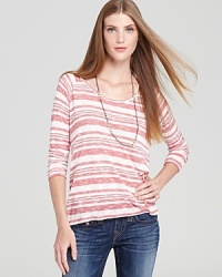 Accented with painterly stripes, this lightweight Soft Joie top is an every-season must-have. Accented with painterly stripes, this lightweight Soft Joie top is an every-season must-have.