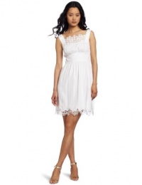Catherine Malandrino Women's Sleeveless Eyelet Detail Dress, White, 4 Catherine Malandrino Women's Sleeveless Eyelet Detail Dress, White, 4