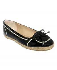 Patent on top with an espadrille bottom, Circa by Joan & David's Yurika flats feature a pretty bow at the toe. So pretty! Patent on top with an espadrille bottom, Circa by Joan & David's Yurika flats feature a pretty bow at the toe. So pretty!