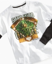 He's an ace in the field and Champion has him covered with this layered style slider t-shirt. He's an ace in the field and Champion has him covered with this layered style slider t-shirt.