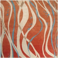 Area Rug 8x8 Square Contemporary Tangerine Color - Surya Studio Rug from RugPal Area Rug 8x8 Square Contemporary Tangerine Color - Surya Studio Rug from RugPal