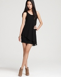 A sheer, asymmetrical overlay lends modern edge to this minimalist-style Aqua dress. Pair with booties for effortless cool. A sheer, asymmetrical overlay lends modern edge to this minimalist-style Aqua dress. Pair with booties for effortless cool.