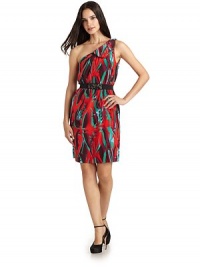 THE LOOKAllover abstract printBelted waist with beaded embellishmentPullover styleTHE FITAbout 40 from shoulder to hemTHE MATERIALBody: silkSecond fabric: polyesterFully linedCARE & ORIGINDry cleanImportedModel shown is 5'8 (172½cm) wearing US size 4. THE LOOKAllover abstract printBelted waist with beaded embellishmentPullover styleTHE FITAbout 40 from shoulder to hemTHE MATERIALBody: silkSecond fabric: polyesterFully linedCARE & ORIGINDry cleanImportedModel shown is 5'8 (172½cm) wearing US size 4.