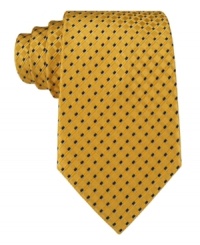 A contrast micro check accents this timeless silk tie from Club Room with a smart, geometrically inspired edge.