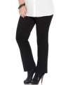 Land a comfortably chic look with Calvin Klein's plus size leggings, crafted from a ponte knit. (Clearance)