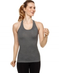 Dri-FIT technology and a long slim fit give this Nike tank top moisture-wicking technology and comfortable coverage for your toughest workouts. (Clearance)