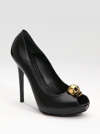 The classic peep-toe, rendered in Italian leather, is toughened up by a punk-chic skull.Lacquered ABS heel, 4¾ (120mm) Hidden platform, ¾ (20mm) Compares to a 4 heel (100mm) Leather lining and sole Padded insole Made in ItalyOUR FIT MODEL RECOMMENDS ordering true size. The classic peep-toe, rendered in Italian leather, is toughened up by a punk-chic skull.Lacquered ABS heel, 4¾ (120mm) Hidden platform, ¾ (20mm) Compares to a 4 heel (100mm) Leather lining and sole Padded insole Made in ItalyOUR FIT MODEL RECOMMENDS ordering true size.