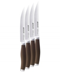 Make pointed decisions. High-quality carbon steel blades are ice-hardened to keep their edge and step up to the plate time and time again. With glass-finished edges, each knife brings a smooth, clean slice to your favorite cut of meat. Make pointed decisions. High-quality carbon steel blades are ice-hardened to keep their edge and step up to the plate time and time again. With glass-finished edges, each knife brings a smooth, clean slice to your favorite cut of meat.