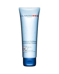 A 2 in 1 creamy cleanser that cleanses and purifies the skin in one quick step. The smooth gel turns into a mousse when mixed with water. Microbeads gently remove dead surface skin cells and deep cleanse the pores. Skin is left smooth, refreshed and prepared for shaving.