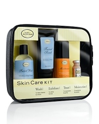 The Art of Shaving Skin Care Kit offers modern gentleman the essentials of skin care in a convenient carry-all pouch. Each Skin Care Kit includes Facial Wash, Facial Scrub, Moisturizer, and After-Shave Mask®. The Art of Shaving Skin Care Kit offers modern gentleman the essentials of skin care in a convenient carry-all pouch. Each Skin Care Kit includes Facial Wash, Facial Scrub, Moisturizer, and After-Shave Mask®.