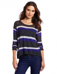 Joie Women's Rosalie Stripe Sweater, Heather Charcoal/China Blue/Chalk, Small Joie Women's Rosalie Stripe Sweater, Heather Charcoal/China Blue/Chalk, Small