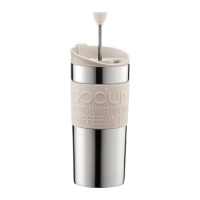 Bodum Stainless Steel 16-Ounce Vacuum Travel Press Coffee Maker with Off White Silicone Grip Bodum Stainless Steel 16-Ounce Vacuum Travel Press Coffee Maker with Off White Silicone Grip