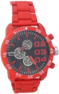 Geneva Color Domination XL Men's watch 1518 Look Red Metal Band N Case Geneva Color Domination XL Men's watch 1518 Look Red Metal Band N Case