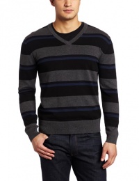 French Connection Men's Sangar Grenade Stripe V-neck