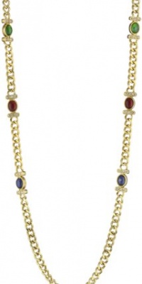 Carolee 40th Anniversary Gold-Tone Curb Chain with Cab Stations Necklace Carolee 40th Anniversary Gold-Tone Curb Chain with Cab Stations Necklace