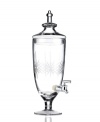 How refreshing. Now friends and family can help themselves to drinks with the Jamestown drink dispenser from Godinger. Stars etched in clear crystal add a festive touch to a brilliant entertaining essential.