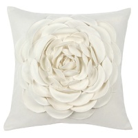 With oversized three-dimensional roses, our Jenna Cream pillow offers a touch of soft, femininity. Down insert included. With oversized three-dimensional roses, our Jenna Cream pillow offers a touch of soft, femininity. Down insert included.
