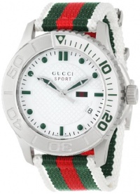 Gucci Men's YA126231 G-Timeless Dive White Dial Nylon Strap Watch Gucci Men's YA126231 G-Timeless Dive White Dial Nylon Strap Watch