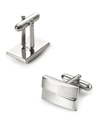 Whoever said the whole is greater than the sum of its parts had it right, as demonstrated by these unique and modern cufflinks, which join a brushed silver-tone half with its polished counterpart for a distinguished design that elevates your professional look time and again. Whoever said the whole is greater than the sum of its parts had it right, as demonstrated by these unique and modern cufflinks, which join a brushed silver-tone half with its polished counterpart for a distinguished design that elevates your professional look time and again.