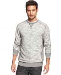Sweatshirt swagger. Layer up in style this season with this crew neck shirt from Marc Ecko Cut & Sew. Sweatshirt swagger. Layer up in style this season with this crew neck shirt from Marc Ecko Cut & Sew.