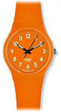 Swatch Women's GO105 Quartz Orange Dial Plastic Casual Watch Swatch Women's GO105 Quartz Orange Dial Plastic Casual Watch