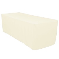 8 ft. Fitted Polyester Tablecloth Ivory 8 ft. Fitted Polyester Tablecloth Ivory