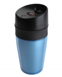 Make it personal! The perfect fit for most single-serve coffee makers, this travel mug, with double-walled thermal construction and triple silicone seal, lets you take your favorite brew on the go. One hand and one click activates an innovative vacuum seal that keeps contents at the perfect temp for hours on end. Lifetime warranty. Make it personal! The perfect fit for most single-serve coffee makers, this travel mug, with double-walled thermal construction and triple silicone seal, lets you take your favorite brew on the go. One hand and one click activates an innovative vacuum seal that keeps contents at the perfect temp for hours on end. Lifetime warranty.
