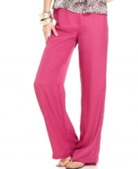 Go seventies day-time glam with these high-waisted BCBGeneration wide-leg pants -- perfectly paired with the season's sky-high platforms! Go seventies day-time glam with these high-waisted BCBGeneration wide-leg pants -- perfectly paired with the season's sky-high platforms!