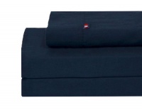 Tommy Hilfiger Navy Solid Flannel Sheet Set, Full