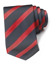 A dashing tie from renowned designer BOSS Black, sure to polish up your look from day to night, rendered in luxe silk for a soft hand and featuring a dapper diagonal-stripe pattern. A dashing tie from renowned designer BOSS Black, sure to polish up your look from day to night, rendered in luxe silk for a soft hand and featuring a dapper diagonal-stripe pattern.