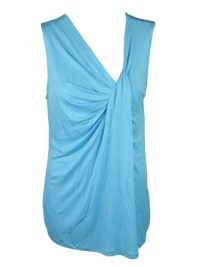 Elie Tahari Womens Teal Sorcerer Marilyn Gathered Front Knit Top Elie Tahari Womens Teal Sorcerer Marilyn Gathered Front Knit Top