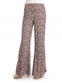 THE LOOKFlower printCrinkled textureSmocked elastic waistbandFlare legsRaw edge hemTHE FITRise, about 11½Inseam, about 34THE MATERIALRayonCARE & ORIGINMachine washImportedModel shown is 5'11 (180cm) wearing US size Small. THE LOOKFlower printCrinkled textureSmocked elastic waistbandFlare legsRaw edge hemTHE FITRise, about 11½Inseam, about 34THE MATERIALRayonCARE & ORIGINMachine washImportedModel shown is 5'11 (180cm) wearing US size Small.