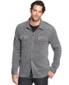 Toughen up the button-down look with this rugged fleece shirt from Field & Stream.