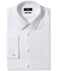 Build around the basics starting with this handsome BOSS tuxedo shirt from Hugo Boss. Build around the basics starting with this handsome BOSS tuxedo shirt from Hugo Boss.
