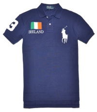Polo Ralph Lauren Men Custom fit Flag & Big Pony Logo Polo T-shirt - Ireland Polo Ralph Lauren Men Custom fit Flag & Big Pony Logo Polo T-shirt - Ireland