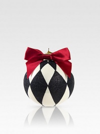 A charming mouthblown glass ornament is destined for many Christmases to come in handpainted chevrons of ivory and onyx. From the Courtly Harlequin CollectionGlass3½ diam.Wipe cleanImported A charming mouthblown glass ornament is destined for many Christmases to come in handpainted chevrons of ivory and onyx. From the Courtly Harlequin CollectionGlass3½ diam.Wipe cleanImported