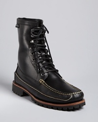 Lined in warm shearling, these tall boots keep your feet toasty and your look classic with a preppy vibe. Lined in warm shearling, these tall boots keep your feet toasty and your look classic with a preppy vibe.
