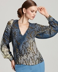 Anne Klein Collection Printed Silk Blouse Anne Klein Collection Printed Silk Blouse