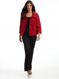 THE LOOKEasy swing silhouetteOversize collarRound yoke with dropped shouldersWide banded sleeves3 large buttonsOn-seam pocketsTHE FITAbout 24 from shoulder to hemTHE MATERIALVirgin woolFully linedCARE & ORIGINDry cleanImported THE LOOKEasy swing silhouetteOversize collarRound yoke with dropped shouldersWide banded sleeves3 large buttonsOn-seam pocketsTHE FITAbout 24 from shoulder to hemTHE MATERIALVirgin woolFully linedCARE & ORIGINDry cleanImported
