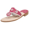 Jack Rogers Women's Palm Beach Navajo Classic Flat,Fuschia/White,5 M