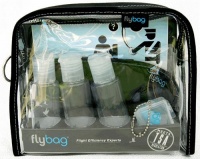 Flybags - TSA Compliant Toiletry Bag with Gray Dagger Insert and Leather Trim Flybags - TSA Compliant Toiletry Bag with Gray Dagger Insert and Leather Trim