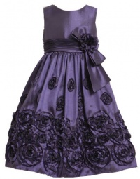 Bonnie Jean Girls 7-16 Shantung Dress With Bonaz Border Bonnie Jean Girls 7-16 Shantung Dress With Bonaz Border