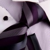 Purple Designer Ties Men Fine Formal Wear Darkmagenta Stripes Woven Silk Neckie Handkerchiefs Cufflinks Gift Box Set Y&G Perfect Necktie Set H7010