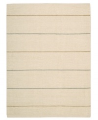 Subtle striping gives way to understated sophistication in the Horizon area rug from Calvin Klein. Generously thick wool fibers are hand tufted in India for remarkable strength and detailed design. Perfect for mixing with any style decor. (Clearance) Subtle striping gives way to understated sophistication in the Horizon area rug from Calvin Klein. Generously thick wool fibers are hand tufted in India for remarkable strength and detailed design. Perfect for mixing with any style decor. (Clearance)