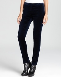 Burberry London's sleek velvet skinny pants are the perfect way to introduce the season's must-have sumptuous texture to your wardrobe. Zips at the ankle add modern edge. Burberry London's sleek velvet skinny pants are the perfect way to introduce the season's must-have sumptuous texture to your wardrobe. Zips at the ankle add modern edge.