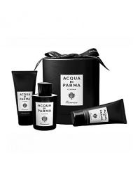 The best products from the Colonia Essenza collection are presented in the iconic Acqua di Parma hat box, making it the perfect luxurious holiday gift. Set includes: EDC Spray, 3.4 oz.; Shower Gel, 1.7 oz. and Face Emulsion, 1.7 oz. Made in Italy. The best products from the Colonia Essenza collection are presented in the iconic Acqua di Parma hat box, making it the perfect luxurious holiday gift. Set includes: EDC Spray, 3.4 oz.; Shower Gel, 1.7 oz. and Face Emulsion, 1.7 oz. Made in Italy.