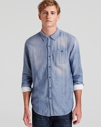 Smooth, easy-going, California cool – this button-down expresses your laid-back aesthetic. Pair with white chinos for a striking ensemble. Smooth, easy-going, California cool – this button-down expresses your laid-back aesthetic. Pair with white chinos for a striking ensemble.